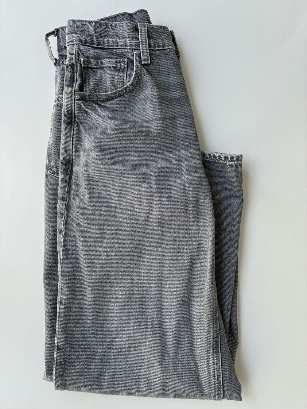 PAIGE Women’s Washed Gray Straight Jeans